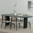 thumbnail image 2 of MAYEERTY Modern 79*33.5*30" Oval Black Dining Table with Arc - shaped Legs, Seats 6, 2 of 8