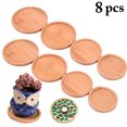 thumbnail image 2 of 8PCS Bamboo Tray Set Round Succulent Pot Tray Drink Coaster Mosaic Coaster Base, 2 of 10