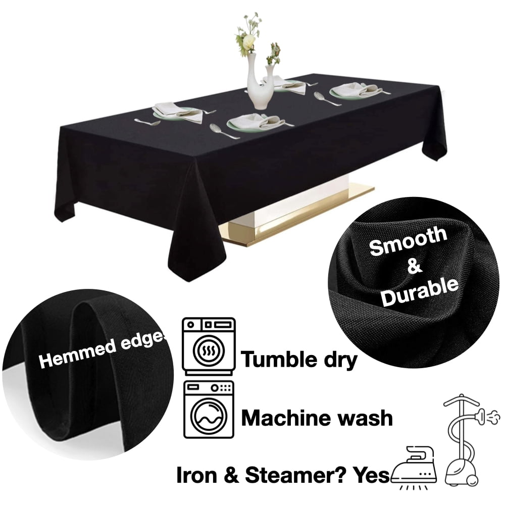 Urby 1pcs White Rectangle Tablecloth Linen for Kitchen, Dining and Party