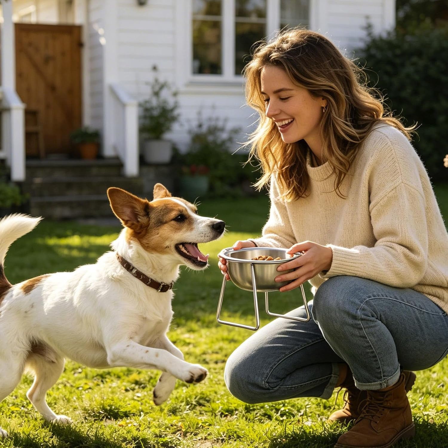 Elevated Dog Bowl with Stand， for Medium and Large Breeds