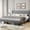 FULL-Light gray, variant on Twin Bed Frame with Adjustable Headboard, Velvet Upholstered Platform Bed with 12 Wood Slats Support, Sturdy Support Feet, Noise Free, No Box Spring Required, Easy Assembly, Light Gray