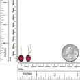 thumbnail image 3 of Gem Stone King 925 Sterling Silver Ruby Red Mystic Quartz Leverback Dangle Earrings for Women (3.60 Cttw, Gemstone Birthstone, Oval 9X7MM), 3 of 5