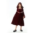 thumbnail image 6 of EnJoCho Girls 𝖬edieval Princess Dress 𝖱enaissance Witch Dress - Halloween Retro Court Children’s Clothing Set with Devil Horn Headband for Cos-play Par𝗍y, 6 of 8