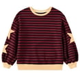 thumbnail image 4 of Mercatoo Girls Striped Sweatshirts Oversized Star Graphic Crew Neck Pullover Sweatshirts Clothes Teen Kids Cute Tops Sweater, 4 of 4