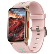 Carkira H76 2022 Smart Watch Ladies Men 1.57" Heart Rate Sleep Detection Fitness Tracker, Pink