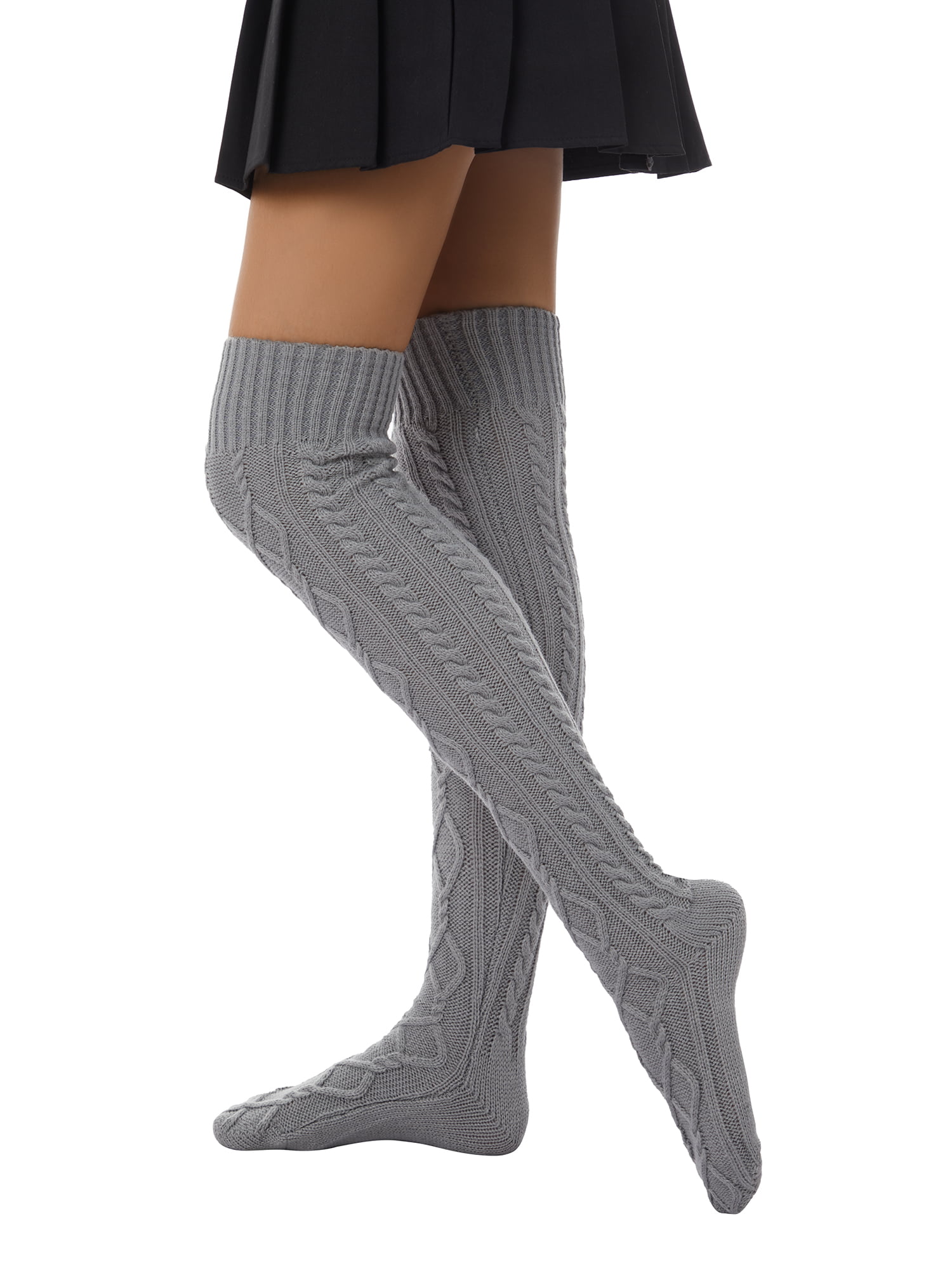 huiselijk douche kruising Kiapeise Women Knit Socks Fluffy Coral Fleece Knee-High Socks Long Tube  Socks - Walmart.com