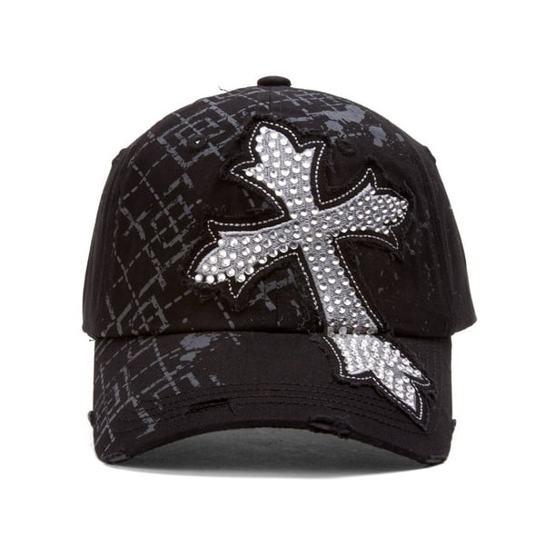TopHeadwear Casquette de Baseball Réglable en Détresse - Noir