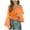 Orange, variant on Girls Off The Shoulder Crop Tops Flared Long Sleeve Chiffon Blouses Ruffle Smocked Hem Cute Spring Fall Clothes (14 Years, White)