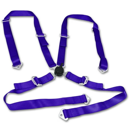 - Universal Blue Nylon Racing Seat Belt Harness 4-Point Quick Release Camlock Set