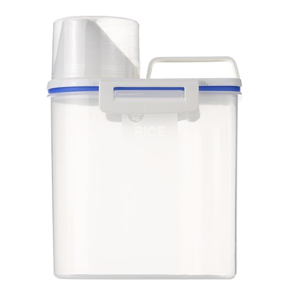 Yeacher 1.5L Portable Plastic Rice Storage Bin Sealed Food Grain Cereal Flour Storage Box Container with Measuring Cup