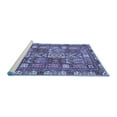 thumbnail image 2 of Ahgly Company Machine Washable Indoor Round Abstract Blue Modern Area Rugs, 4' Round, 2 of 4