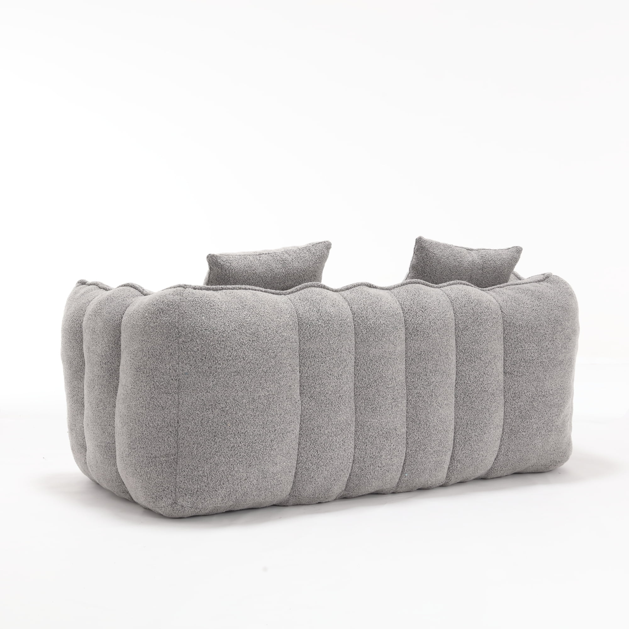 Aukfa 65" Compressed Loveseat Sofa for Living Room,No Assembly Required, 2 Pillow, Chenille, Gray