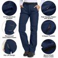 thumbnail image 5 of liyiyiyia Fleece Line Winter Pants for Women Outdoor Snow Ski Pants Windproof Hiking Insulated Softshell Pants Snowboard, 5 of 7