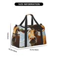 thumbnail image 3 of Fotbe Daisy Flower Field Cow Bolsa de Viaje con Estampado, Bolsa de Fin de Semana para Mujer con Compartimento para Zapatos, Bolsa de Gimnasio con Bolsillo Húmedo, 3 of 7