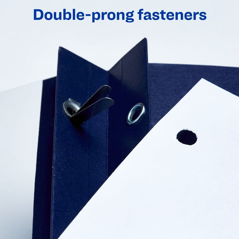 Avery Durable Clear Front Report Covers, 3 Double-Prong Fasteners, Holds up  to 25 Sheets, 25 Dark Blue Covers (47961)
