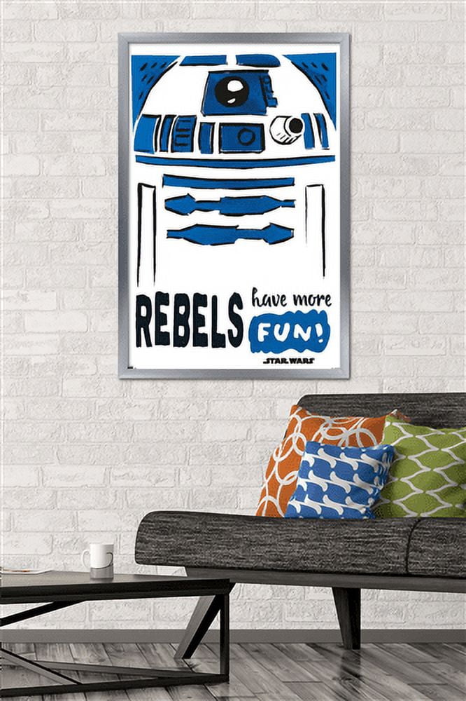 Star Wars: Saga - R2-D2 Fun Wall Poster, 22.375" x 34", Framed
