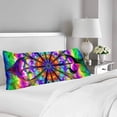 thumbnail image 2 of ABPHOTO Abstract Flower Mandala Body Pillow Covers Pillowcase 20x60 inch Rainbow Colors Body Pillow Case Protector, 2 of 2