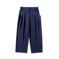 thumbnail image 6 of XuJwPNcy Cotton Linen Pants Men Breathable Pleated Front Trousers Casual Soft Pants Beach Vacation Outfit Big and Tall(Navy,3X-Large), 6 of 6