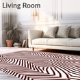 thumbnail image 2 of ODIKA 8'x10' Machine Washable Non-Slip Area Rug, Elegant Waves In Alternating Crimson And Deep Ebony Hues High Traffic Rug, Brown, 610991, 2 of 7