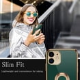 thumbnail image 5 of Case for iPhone 11 Case 6.1" Slim Thin Ring Stand Holder Silicone Phone Cases Soft Flexible TPU Electroplated Frame Shock-Absorption Protective Bumper Cover for iPhone 11 - Green, 5 of 9