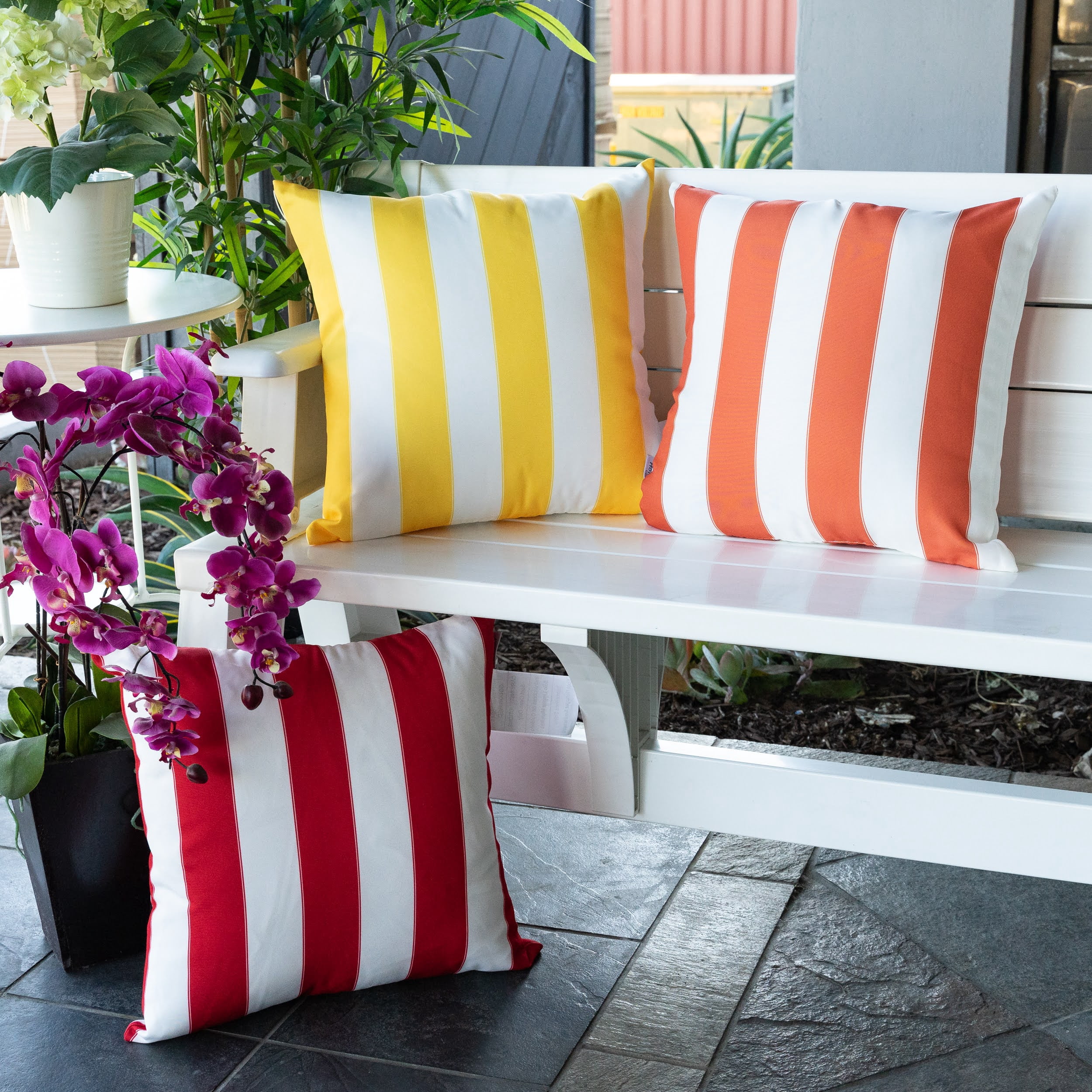 Bailey Yellow Square Outdoor Throw Pillow