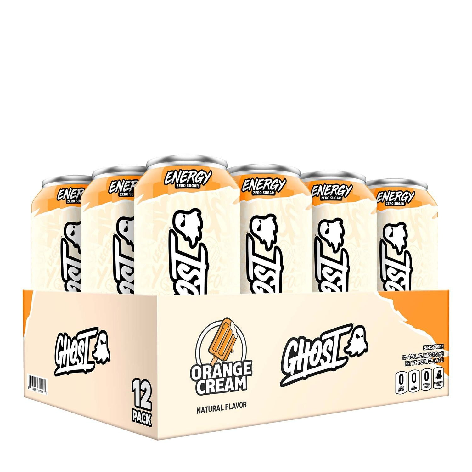 Ghost Energy Ready to Drink 16 Ounce Cans Orange Cream, 12 Cans