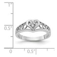 thumbnail image 3 of Solid 14k White Gold Diamond heart Ring Band Size 7.5 (.045 cttw.), 3 of 4