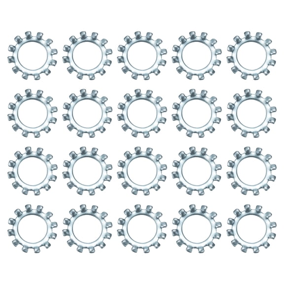 20Pcs SAE 7/16" Zinc-Plated Carbon Steel External Tooth Lock Washer