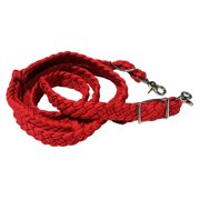 Roping Knotted Horse Tack Western Barrel Reins Nylon Braided Red 60723