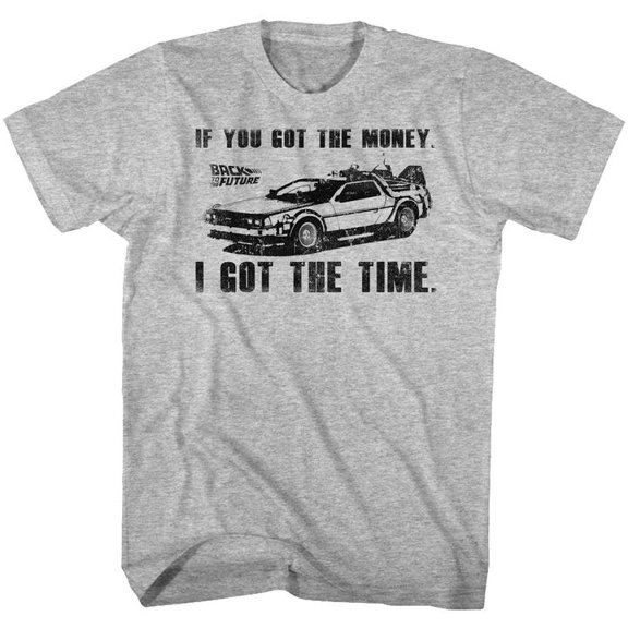 Back To The Future Got Da Money Gray Heather Adult T-Shirt 5Xl