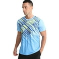 thumbnail image 3 of APTRO Men's and Big Men's Workout Shirt Athletic Core Shirt Quick Dry Moisture Wicking Short Sleeve Performance T-Shirt Stripe Gradient Blue,Sizes S-3XL, 3 of 7
