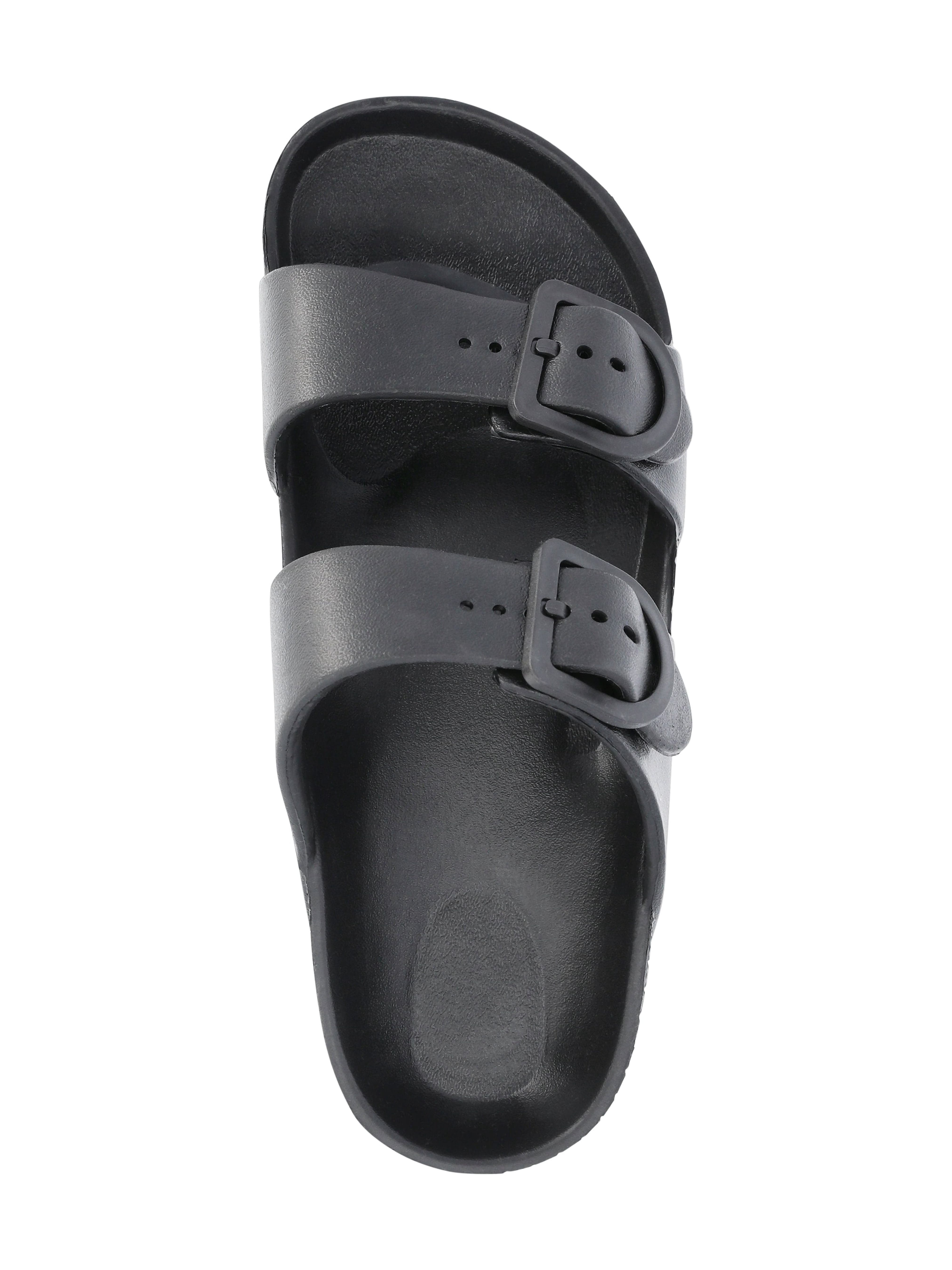 No Boundaries Women's Two Buckle Slide Sandals