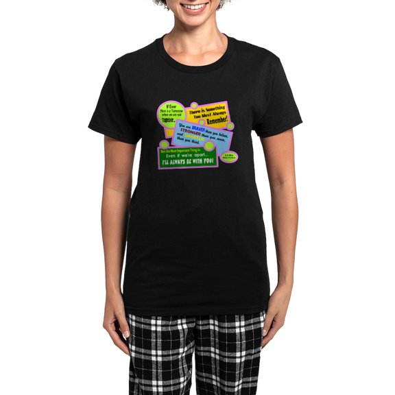 CafePress - Always Be With You A. A. Milne Pajamas - Women's Short Sleeve Print T-Shirt and Pants Dark Cotton Pajama Set