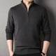 thumbnail image 5 of Suéter de lana de invierno para hombre, nueva camisa de punto con cremallera gruesa de lana pura, jersey para hombre de mediana edad, cuello alto medio, 5 of 5