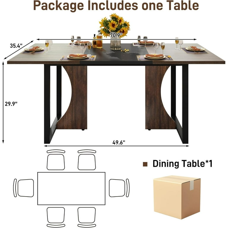 Chvans 70.9" Farmhouse Dining Table for 6-8 People photo 5