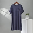 thumbnail image 5 of PBFRDSJ Modal Mens Loose Nightshirt Short Sleeve Crew Neck Casual T Shirt Thin Breathable Summer Nightwear, 5 of 9