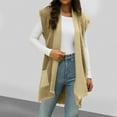 thumbnail image 2 of Women Casual Sleeveless Open Front Tunic Vest Long Cardigan Lightweight Fall Knitted Sweater Tops Coat, 2 of 5