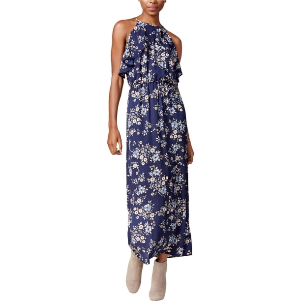 Vestido Maxi Maison Jules con volantes para mujer azul XS