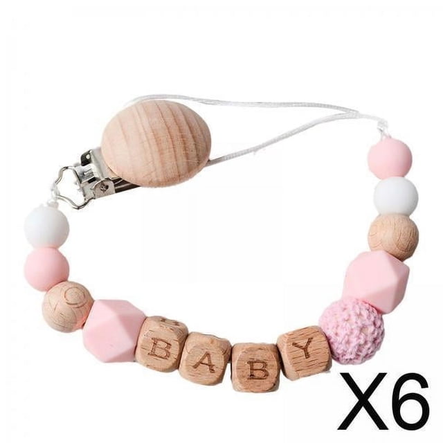 Clip de Cadena para chupete Baoblaze Juguete de Agarre para Bebés regalo de cumpleaños rosa