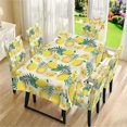 thumbnail image 3 of Xoenoiee Lemon Palm Leaves Print 5 Pcs Table Cloth with Chair Covers Set Easy-Clean Elastic Rectangle Tablecloth with Seat Slipcover Set of 4 for Home Restaurant Hotel Decor, 3 of 6