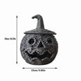 thumbnail image 3 of Halloween Pumpkin Decorations Indoor Black Woven Jack O Lantern Storage Basket with Lid Hollow Pumpkin Tabletop Ornament Rustic Spooky Centerpiece for Mantel Tiered Tray Farmhouse Home Decor, 3 of 9