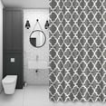 thumbnail image 4 of Moroccan Shower Curtain for Bathroom Decor, Grey Geometric Waterproof Fabric Shower Curtain, 72"x96" Set with 12 Hooks, 4 of 9