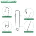 thumbnail image 2 of Uxcell 30-Pack Large Safety Pins, 1.5" Spring Lock Pins Blanket Bulk Pins for Fashion/Clothes/Sewing/Quilting/Upholstery/Laundry/DIY Craft/Decorative, Big Safety Pins [Silver], 2 of 7