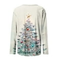 thumbnail image 6 of asdoklhq Crew Neck Sweatshirts Women's Casual Christmas Print Round Neck Long Sleeve T-Shirt Loose Top Multicolor L, 6 of 6