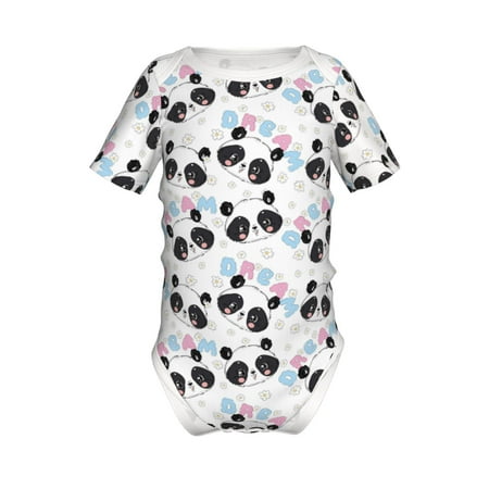 

Adobk Panda Bear1 Print Baby Climbing Clothes Jumpsuit Rompers Classic Rompers Child Short sleeve Bodysuits-6 Months