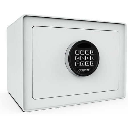 (0.77 Cu.Ft) Digital Security Safe and Lock Box Small Safe box for Money Keypad Lock Perfect for Home Office Hotel Business Jewelry Gun Use Storage White