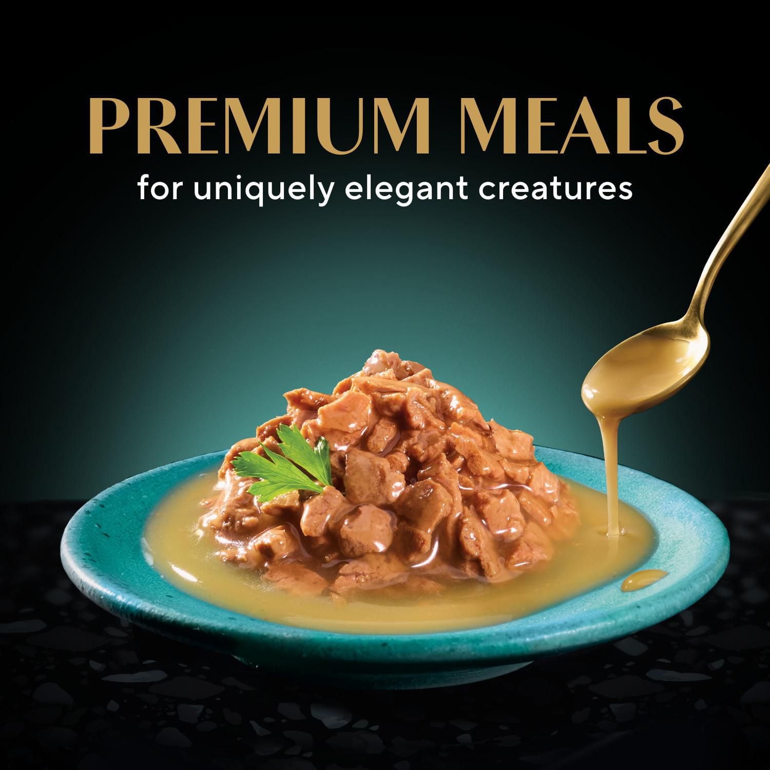 SHEBA GRAVY INDULGENCE PERFECT PORTIONS Adult Wet Cat Food Chicken & Beef & Salmon Entrée in Extra Gravy Variety Pack, 24x75g