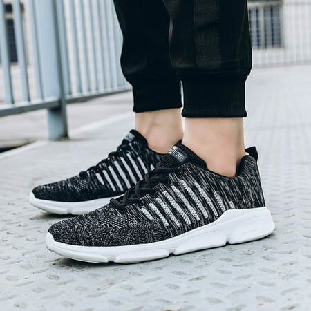 

Fidelma Sneakers Men s Large Size Woven Breathable Trend Wild Casual Running Shoes Black 46