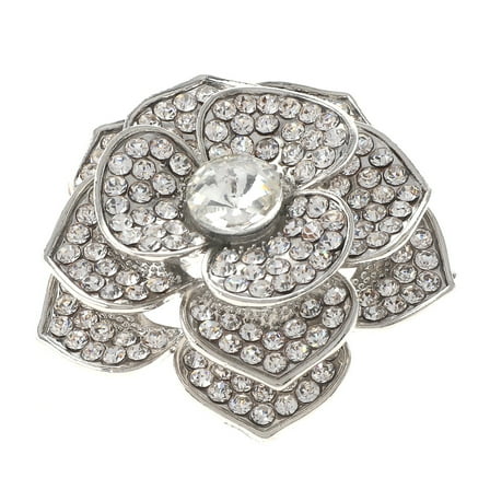 Crystal Flower Brooch