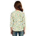 thumbnail image 4 of Abcomgle Girls Long Sleeve Shirts 7-8 Trendy Daisy Floral Print Henley Button T-Shirts for Kids Girls Winter Basic Top for Girls Loose Girls Sweatshirts, 4 of 5
